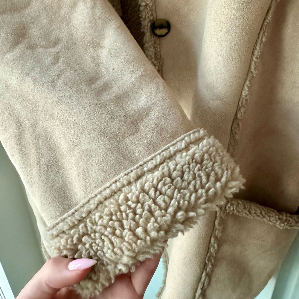 LL Bean Suede Sherpa Jacket Size XL - Picture 5 of 9